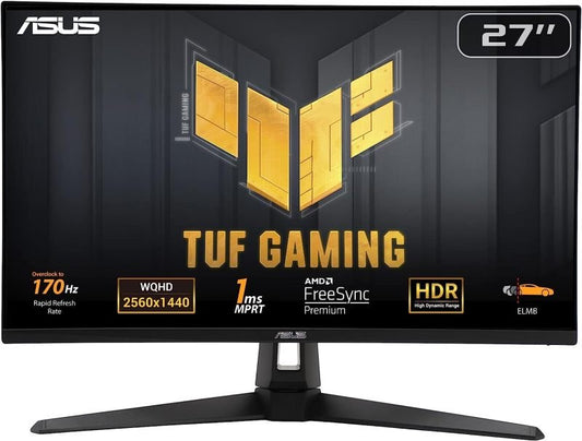 ASUS TUF Gaming VG27AQA1A 27" Widescreen VA LED Black Multimedia Monitor (2560x1440/1ms/2xHDMI/DP) - Immersehq