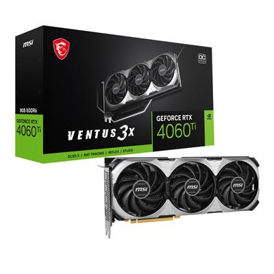 MSI GeForce RTX 4060 Ti VENTUS 3X E 8G OC (8GB GDDR6/PCI Express 4.0/2580MHz/18000MHz)